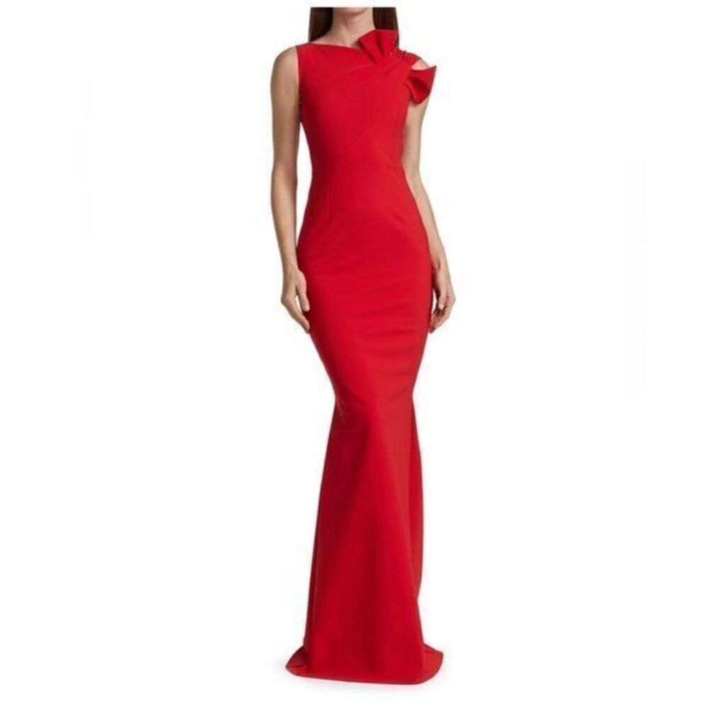 Chiara Boni La Petite Robe Sondra Bow-Embellished Gown Size 8